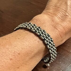 Elegant Silver and Black Bracelet